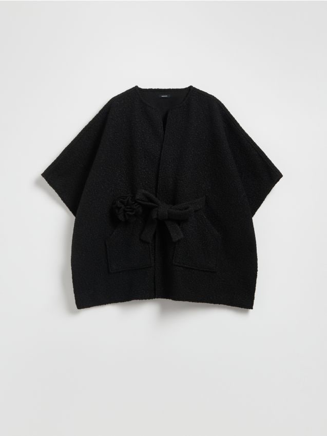 Reserved - Ponczo z wiązaniem - czarny