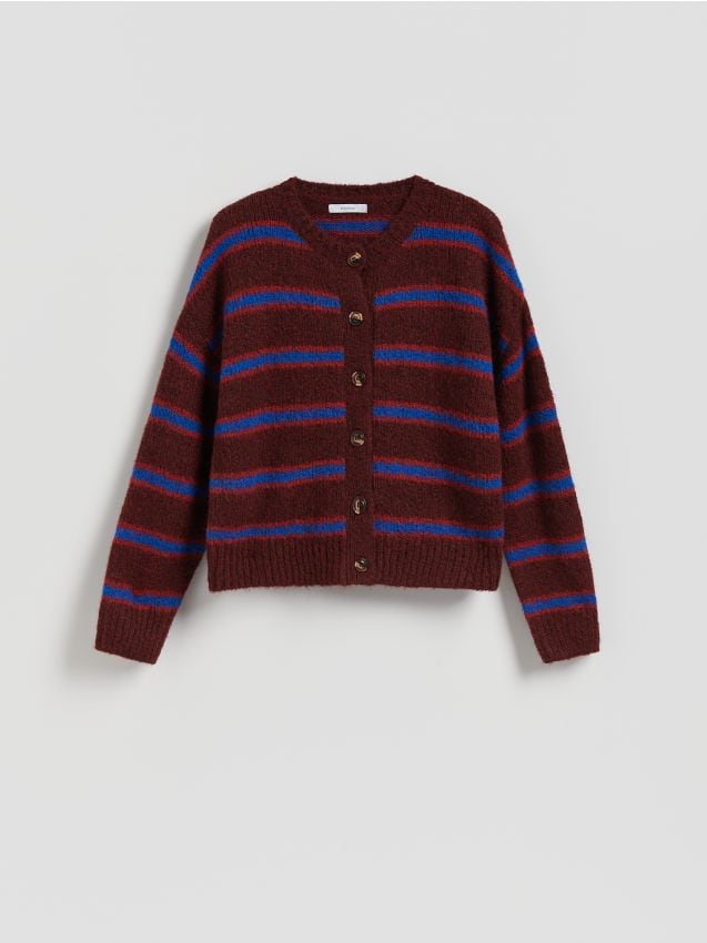 Reserved - Wzorzysty kardigan - wielobarwny