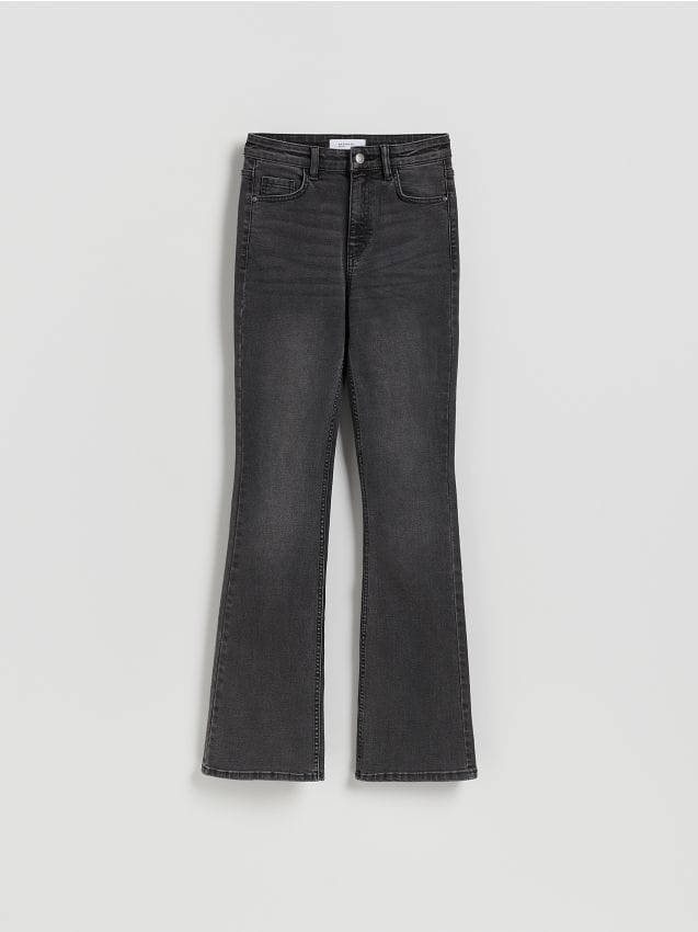 Reserved - Jeansy flare bootcut - szary