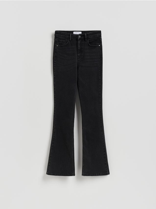 Reserved - Jeansy flare bootcut - czarny