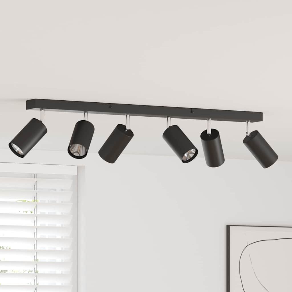 Reflektor sufitowy 6-drożny regulowany czarny GU10