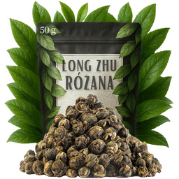 Long zhu różana 50 g - herbata biała dragon pearl zwijana liściasta z różą