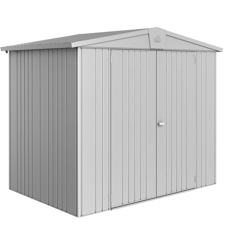 Domek narzędziowy metalowy Europa 3 podwójne drzwi 244x156x203 cm srebrny Biohort