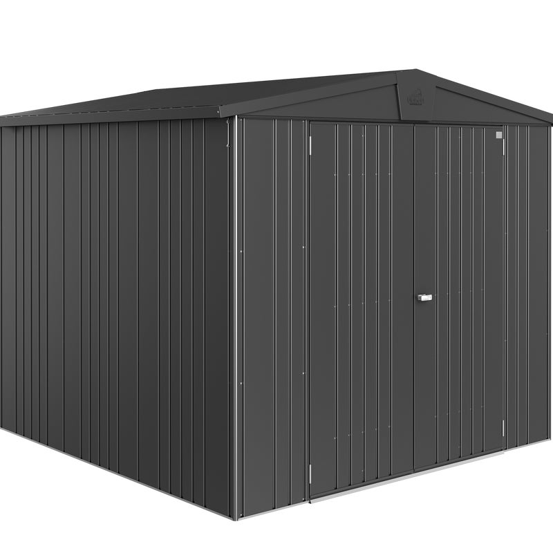 Domek narzędziowy metalowy Europa 4 podwójne drzwi 244x156x203 cm ciemny szary Biohort