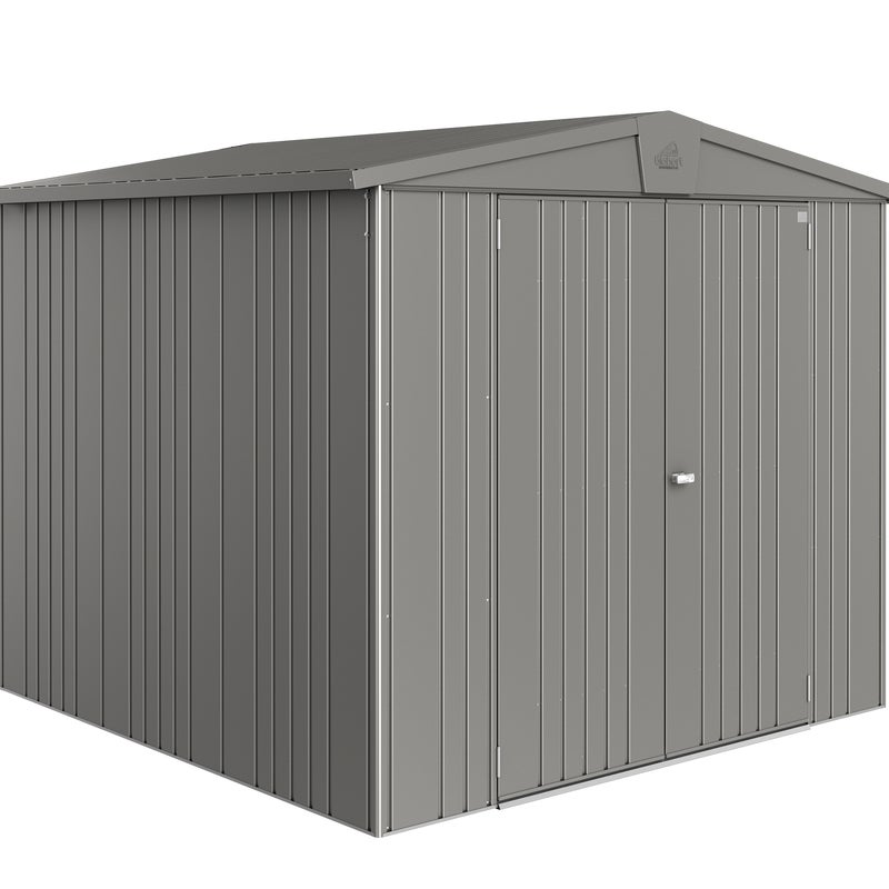 Domek narzędziowy metalowy Europa 4 podwójne drzwi 244x228x203 cm srebrny Biohort