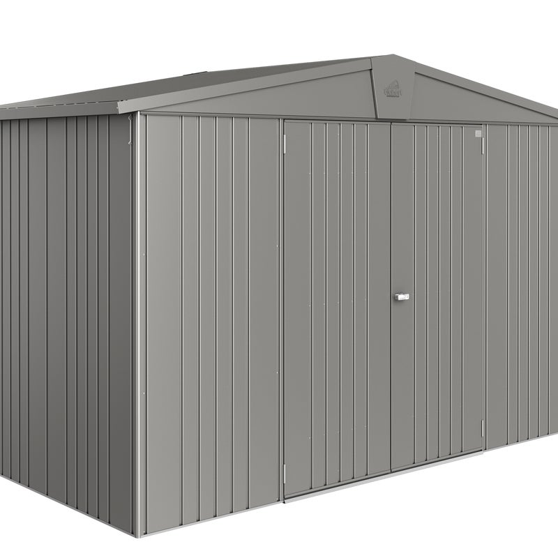 Domek narzędziowy metalowy Europa 4A podwójne drzwi 316x156x209 cm srebrny Biohort