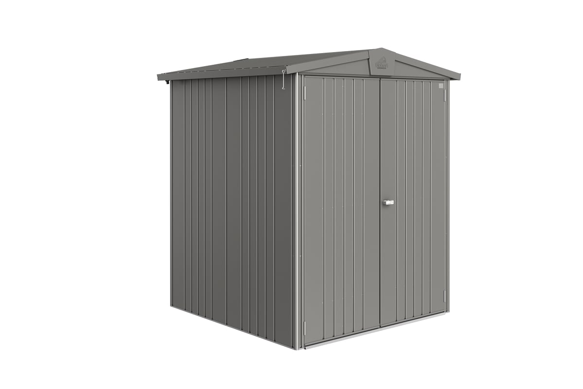 Domek narzędziowy metalowy Europa 2 podwójne drzwi 172x156x196 cm srebrny Biohort