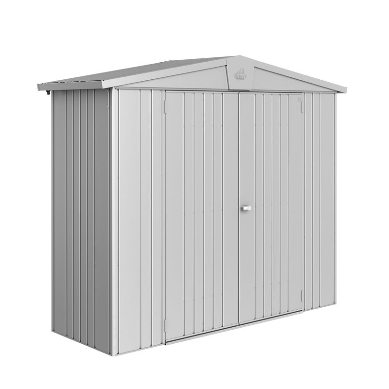 Domek narzędziowy metalowy Europa 2A podwójne drzwi 244x84x203 cm srebrny Biohort