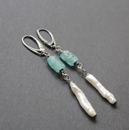 Kolczyki Perła i apatyt