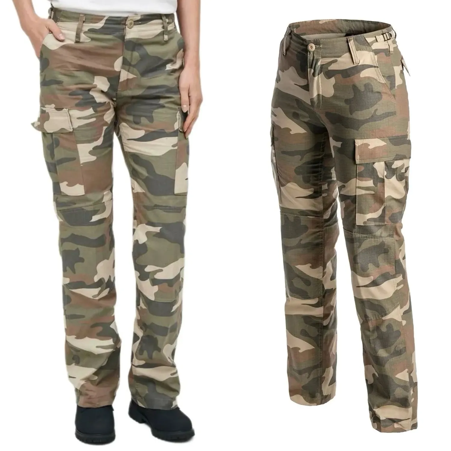 Spodnie Bojówki Damskie BRANDIT Cargo BDU Rip-Stop - Light Woodland