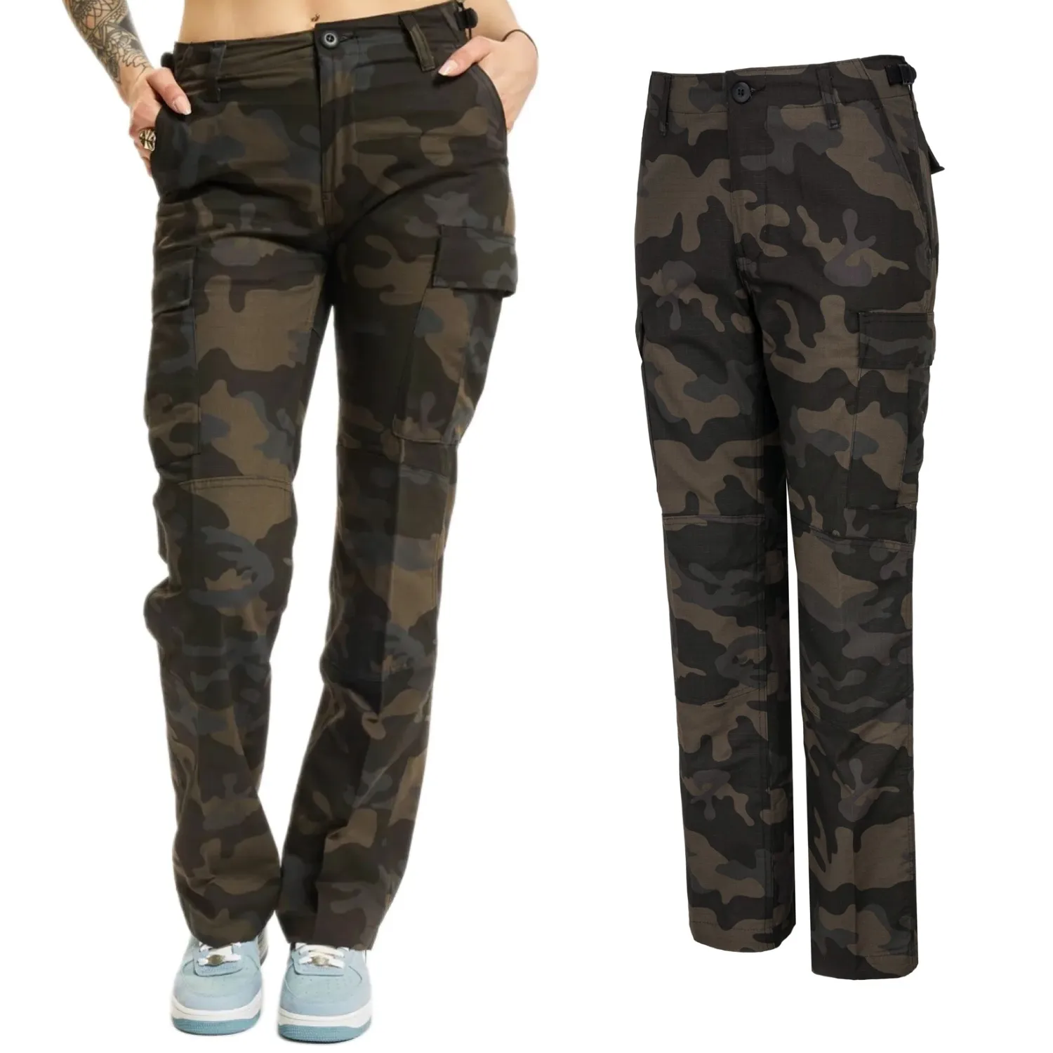 Spodnie Bojówki Damskie BRANDIT Cargo BDU Rip-Stop - Dark Camo