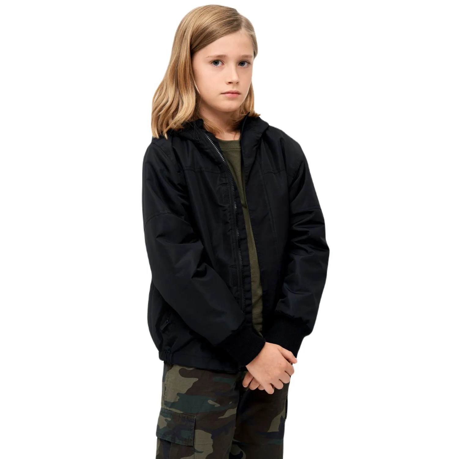 Kurtka dziecięca BRANDIT Windbreaker Frontzip - Czarna