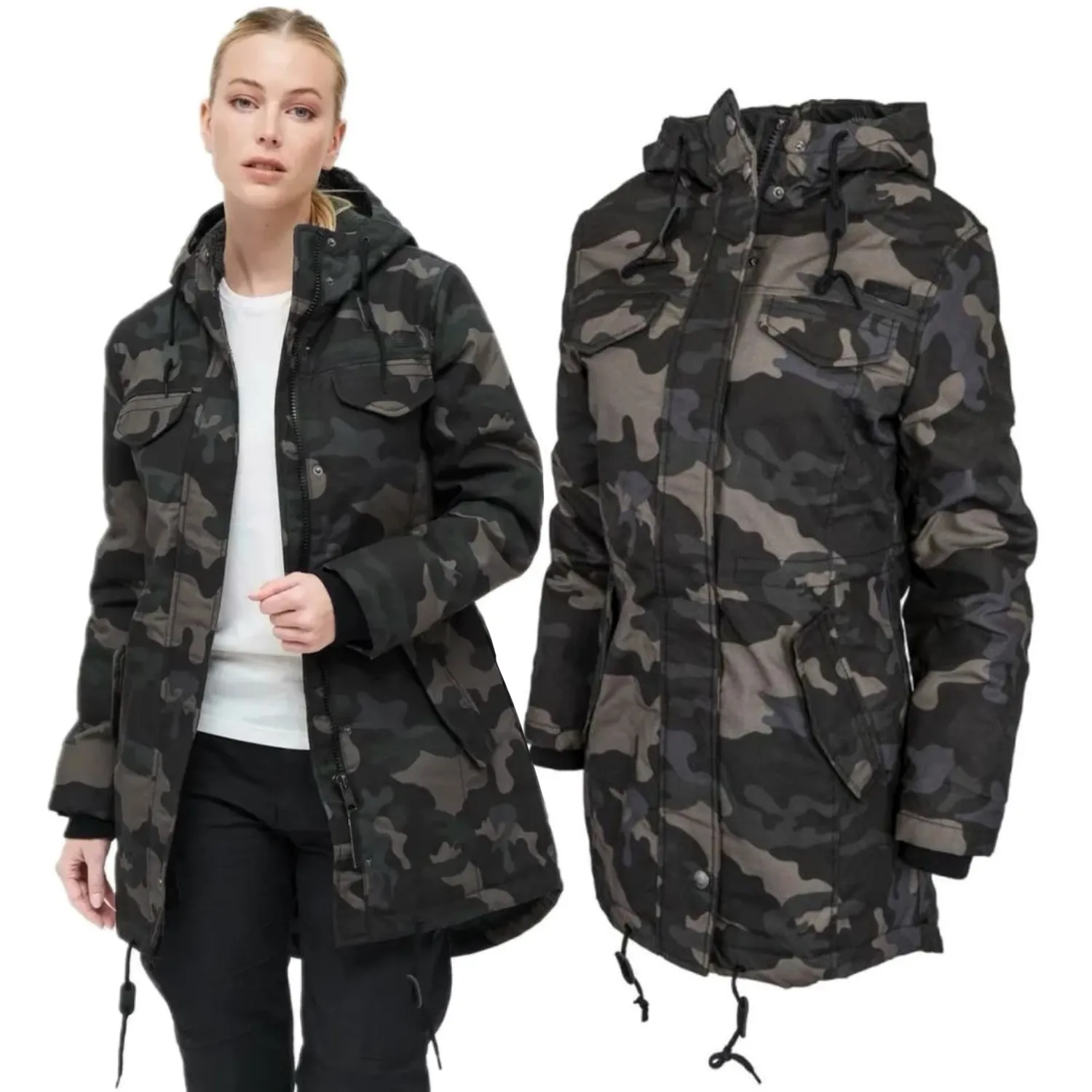 Kurtka damska BRANDIT Marsh Lake Parka - Dark Camo