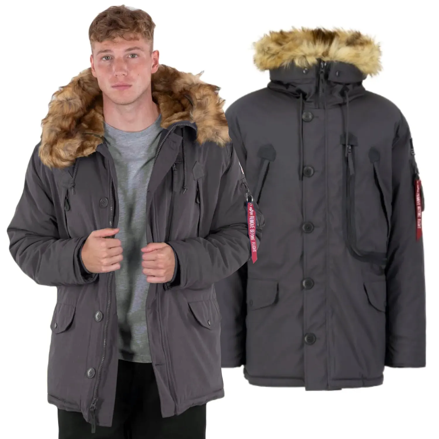 Alpha Industries Kurtka z kapturem Polar Jacket 123144 684 - Vintage Grey