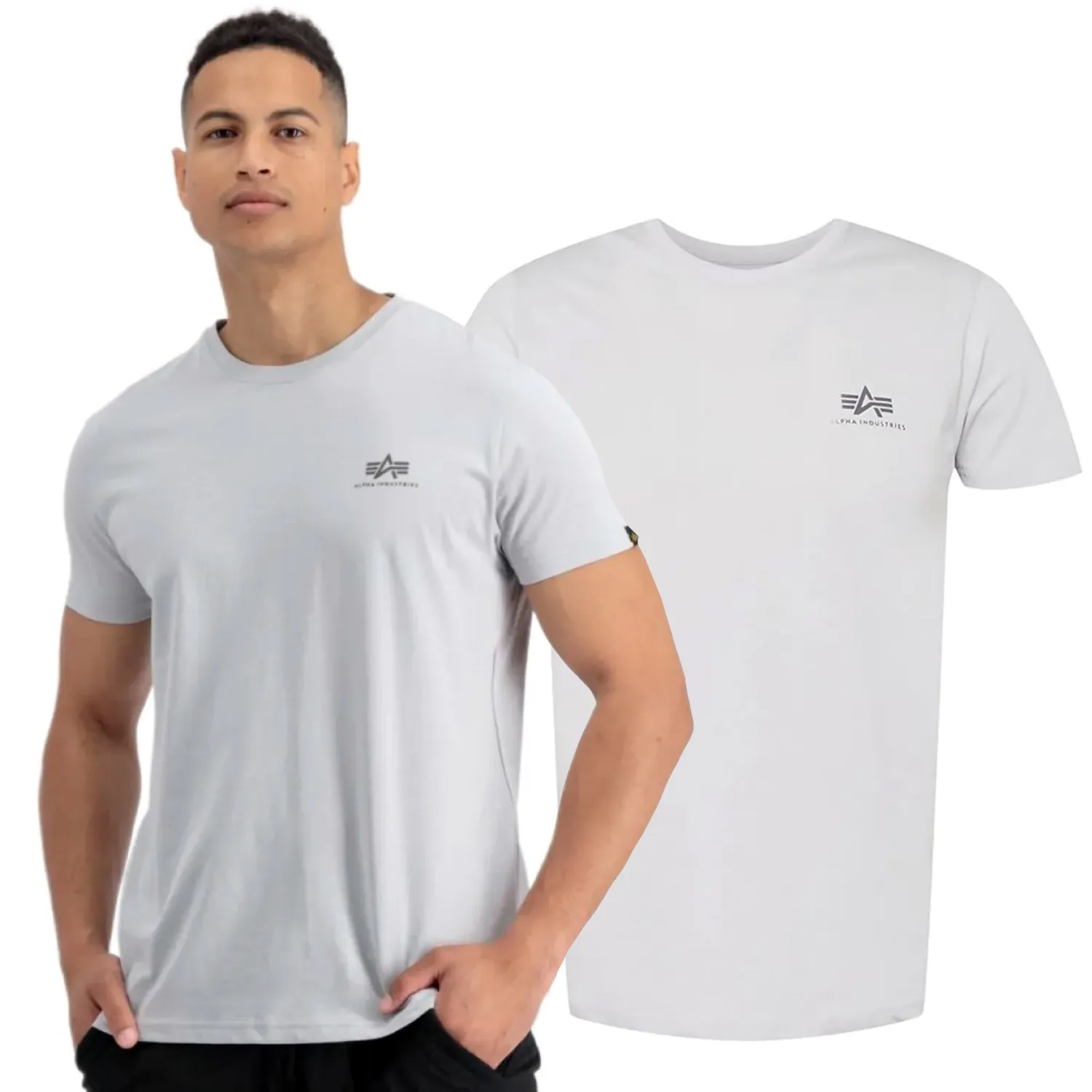 Alpha Industries Koszulka Small Logo Basic 188505 666 - Pastel Grey