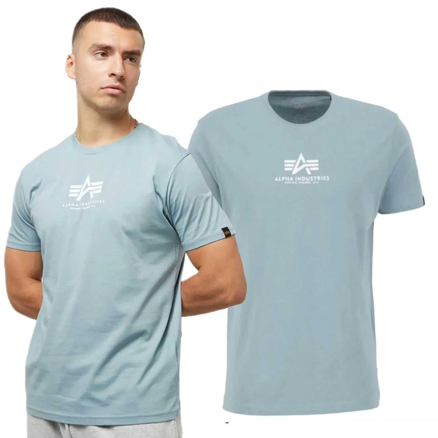 Alpha Industries Koszulka Basic T ML 118533 134 - Szaro-Niebieska