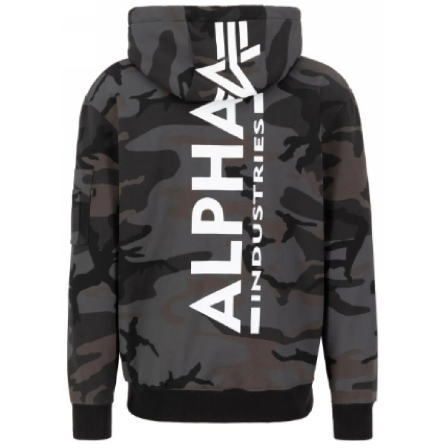 Alpha Industries Bluza z kapturem Back Print Camo 178318C 125 - Black Camo