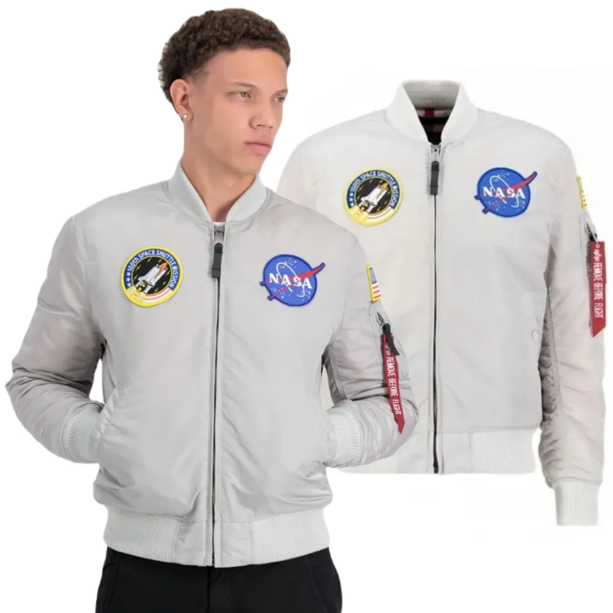 Alpha Industries Kurtka MA-1 VF NASA 166107 666 - Pastel Grey