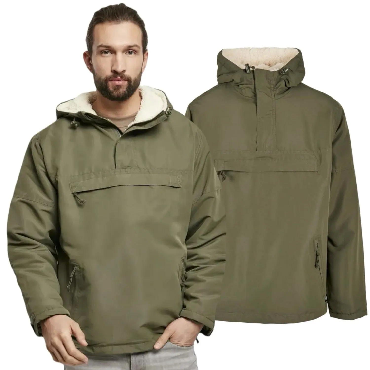 Kurtka BRANDIT Kangurka Sherpa Windbreaker - Oliwkowa