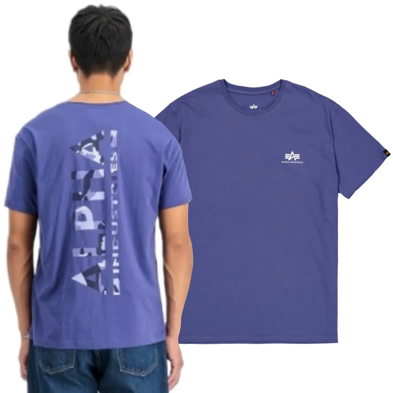 Alpha Industries Koszulka Backprint T Camo Print 128507CP 735 - Night Purple