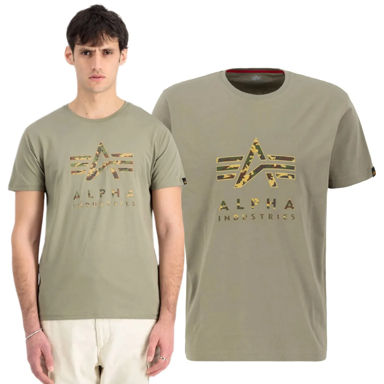 Alpha Industries Koszulka Camo PP T 146506 11 - Oliwkowa