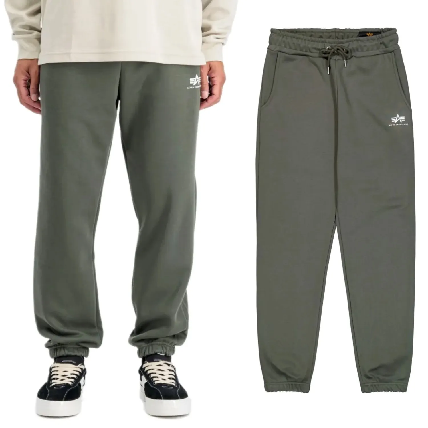 Alpha Industries Spodnie Basic Jogger Small Logo II 156370 142 - Ciemnooliwkowe