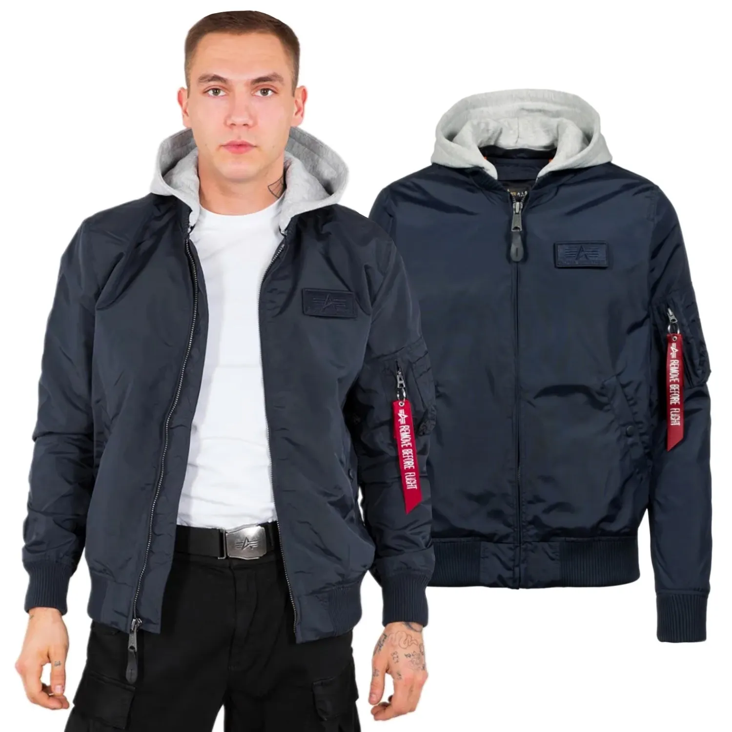Alpha Industries Kurtka MA-1 TT Hood 196108 07 - Rep. Blue