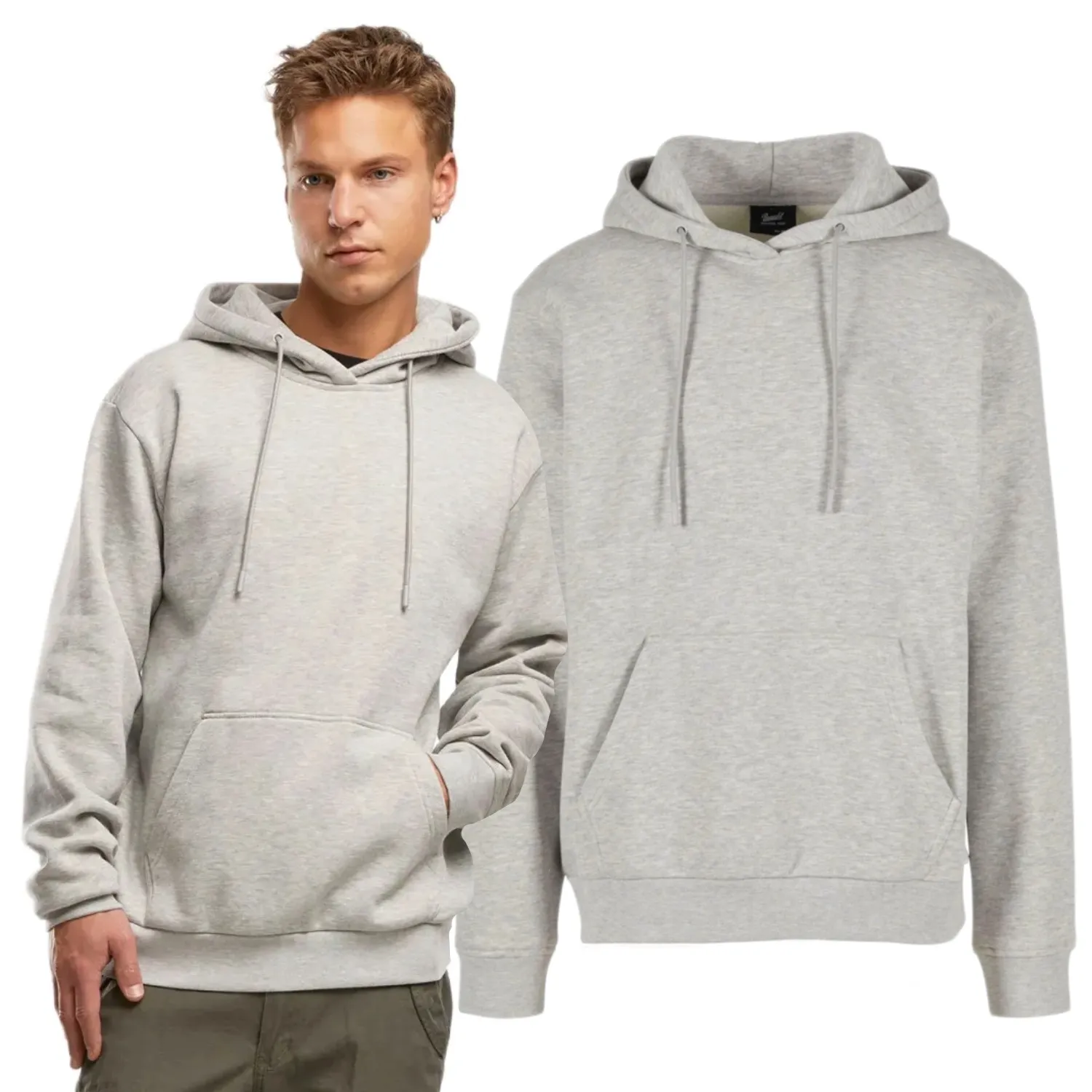 Bluza z kapturem Brandit Tom Sweathoody - Szary Melanż