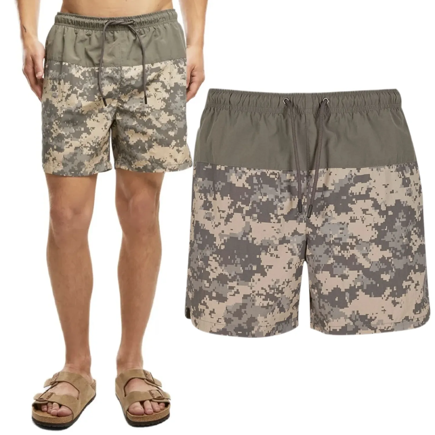 Szorty kąpielowe Brandit Swimshort Basic - Oliwkowe / At Digital