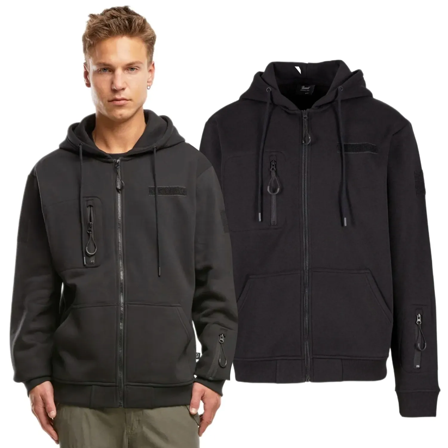 Bluza rozpinana z kapturem Brandit Tactical Sweat Jacket - Czarna