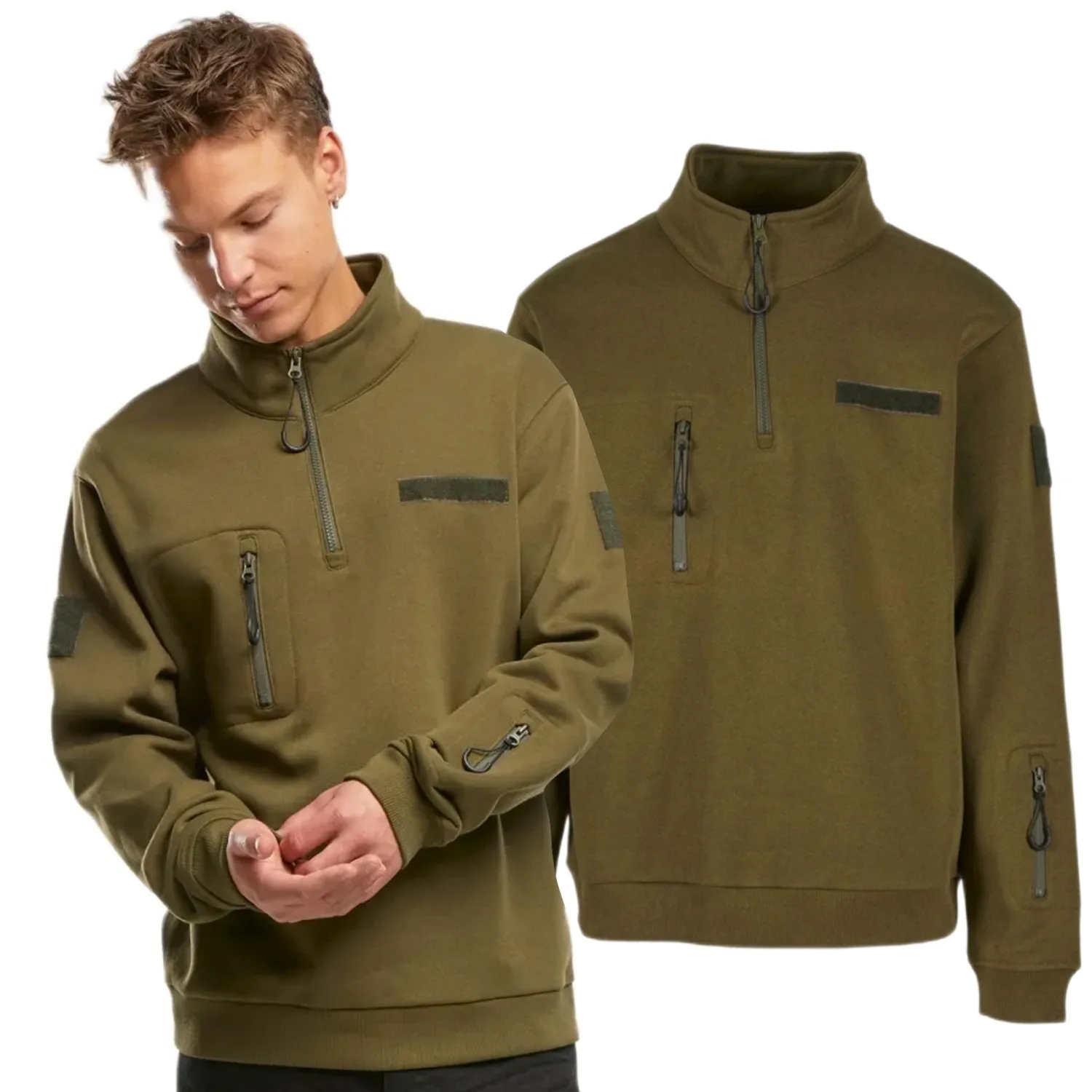 Bluza Brandit Tactical Sweat Troyer - Oliwkowa