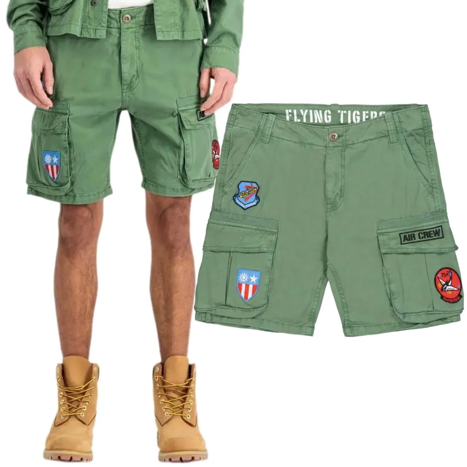 Alpha Industries Spodenki Flying Tigers 156254 432 - Vintage Green