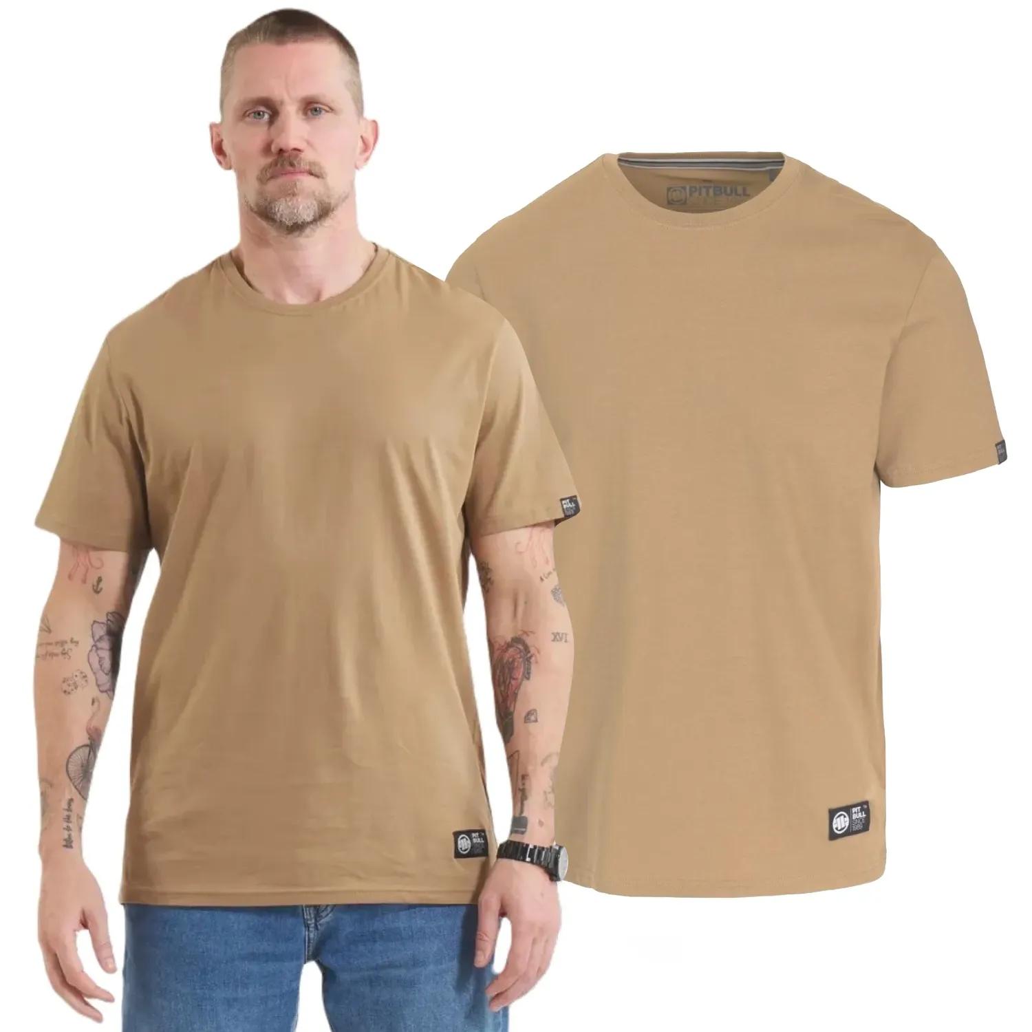 PITBULL Koszulka Middle Weight 170 Basic No Logo '25 - Coyote Brown