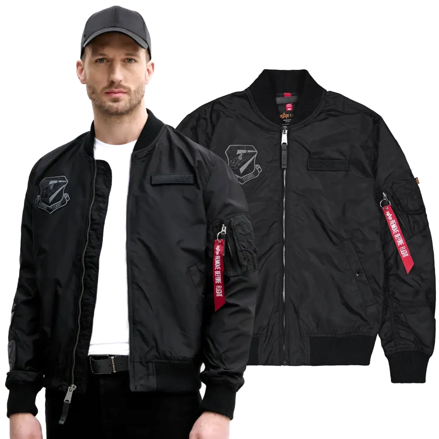 Alpha Industries Kurtka MA-1 TT Flying Tigers 156129 03 - Czarna