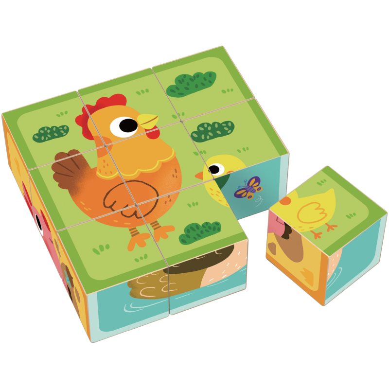 2Kids Toys Wooden Blocks Farm kości z drewna 12 m+ 9 szt.