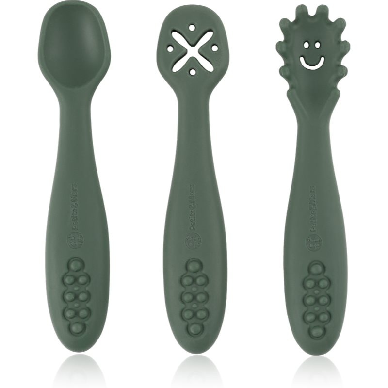 Petite&Mars Take&Match 6m+ łyżeczka dla dzieci Misty Green 3 szt.