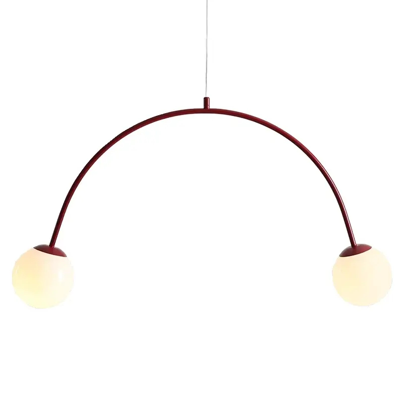 Wisząca lampa podwójna UNA 1116H15 skandynawska kule czerwone