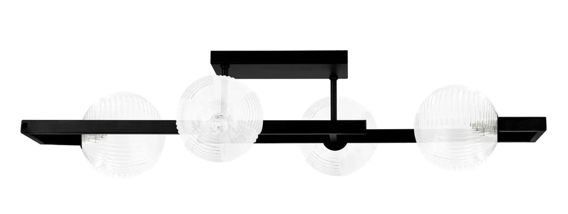 Lampa z czterema kloszami czarno-transparentna L2-G94