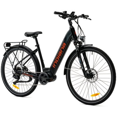 Rower elektryczny INDIANA E-Trekking 4.0 U18 28 cali Czarno-czerwony