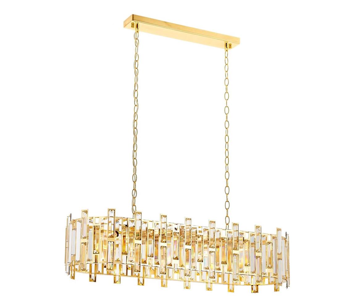 Žyrandol na łańcuchu CRYSTALLINE 13xE14/40W/230V złoty