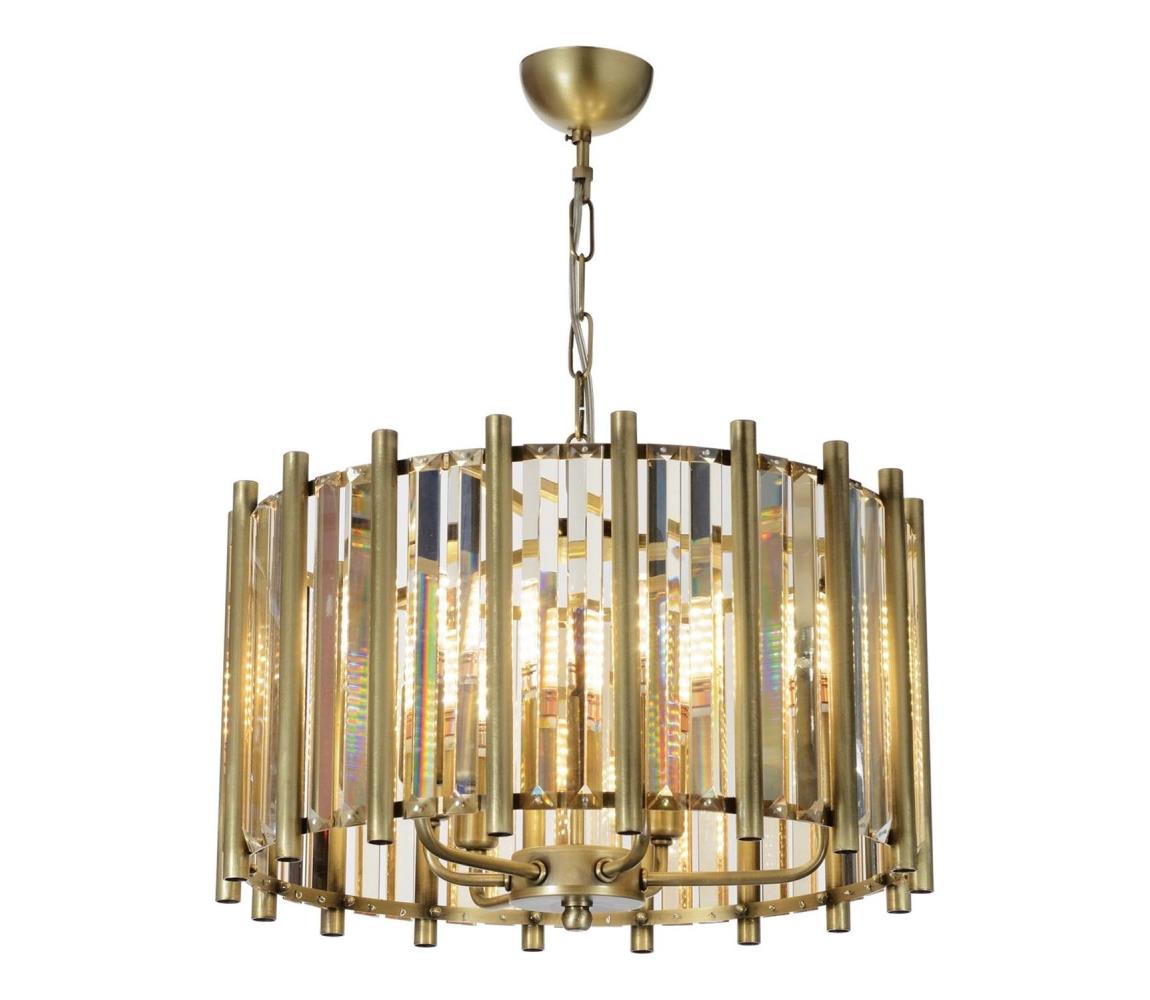 Żyrandol na łańcuchu CRYSTALLINE 6xE14/40W/230V, mosiądz