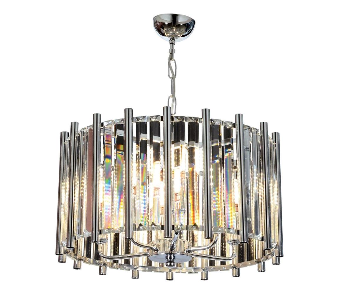 Żyrandol na łańcuchu CRYSTALLINE 6xE14/40W/230V błyszczący chrom