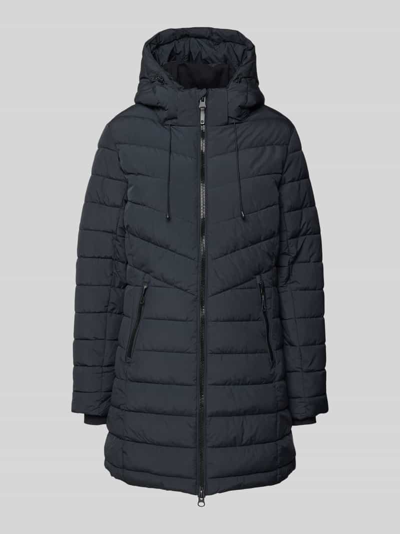 Płaszcz pikowany z kieszeniami zapinanymi na zamek błyskawiczny