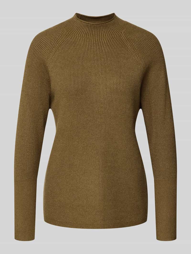 Sweter z dzianiny z prążkowanymi wykończeniami model ‘KANITA’