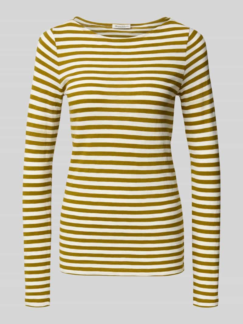 Bluzka z długim rękawem o kroju slim z czystej bawełny