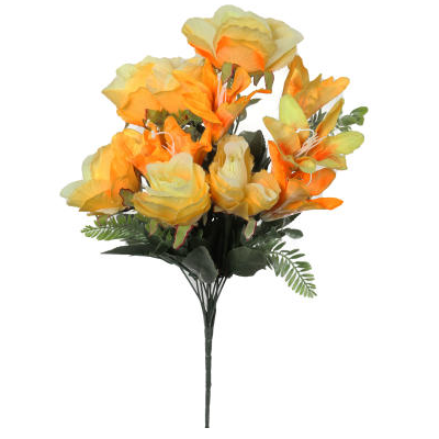 Bukiet 12 kwiatów mix róż i lilli 52 x 20 cm B12R-70A