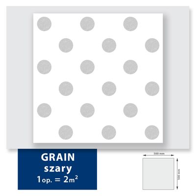 Kaseton sufitowy z polistyrenu Grain szary 2 m² 50 x 50 cm DMS
