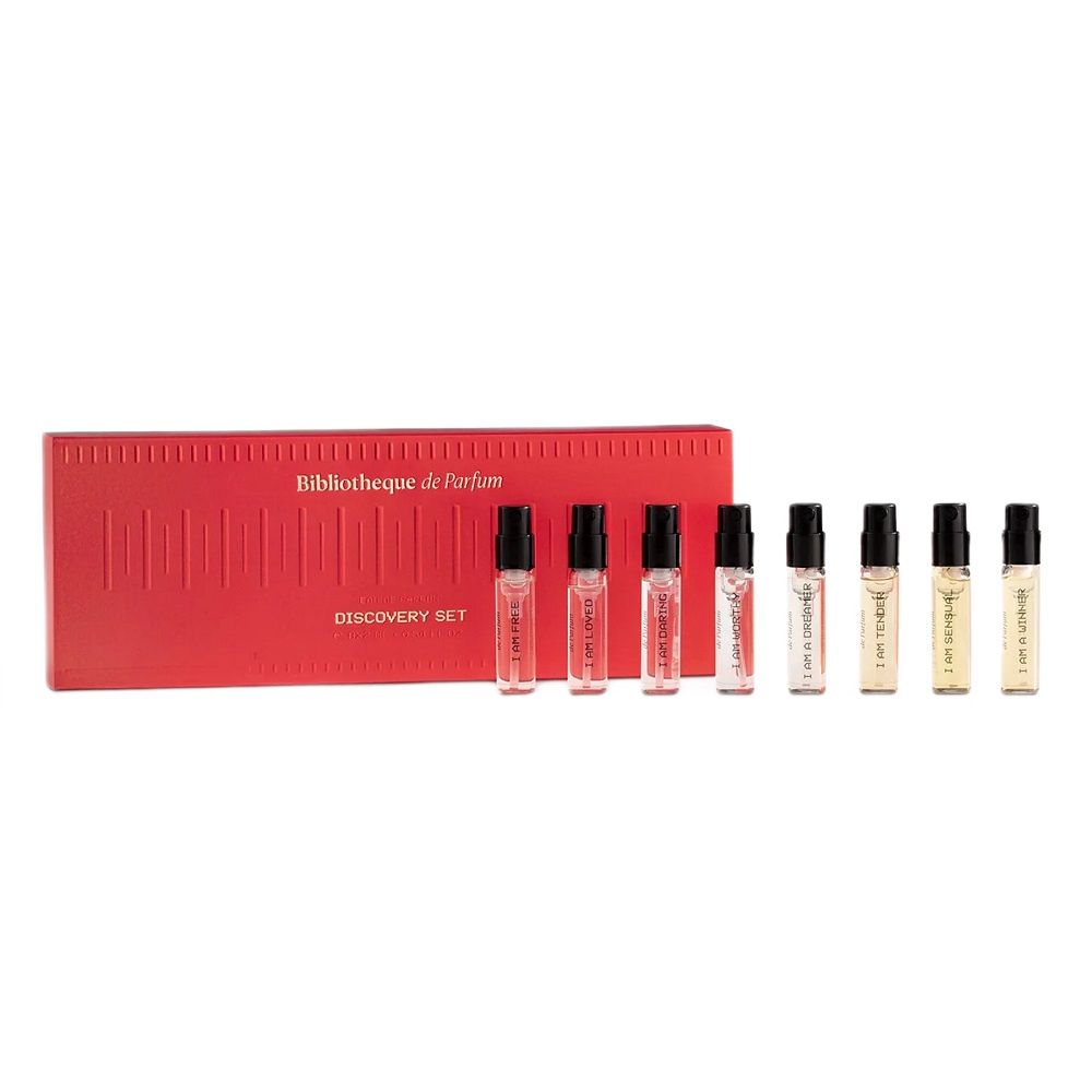 SET MINIATUR BIBLIOTHEQUE DE PARFUM 8x2ml: I Am Free EDP spray 2ml + I Am Loved EDP spray 2ml + I Am Darling EDP spray 2ml + I Am Tender EDP spray 2ml