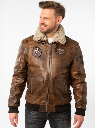 Brązowa kurtka lotnicza - Jolvin