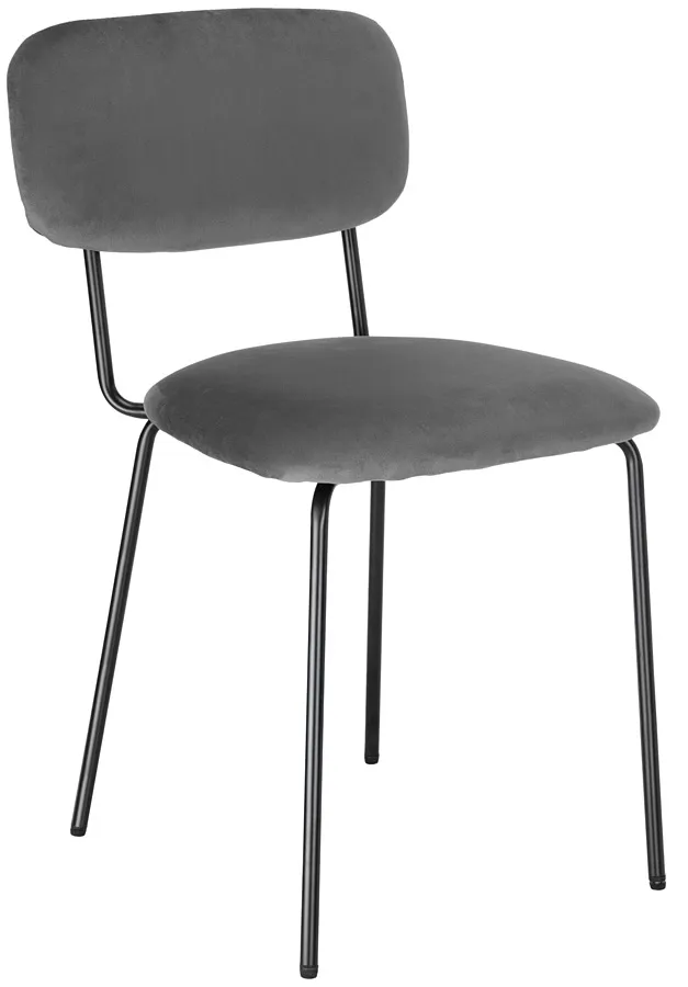 Szare krzesło tapicerowane na metalowych nogach - Luxx